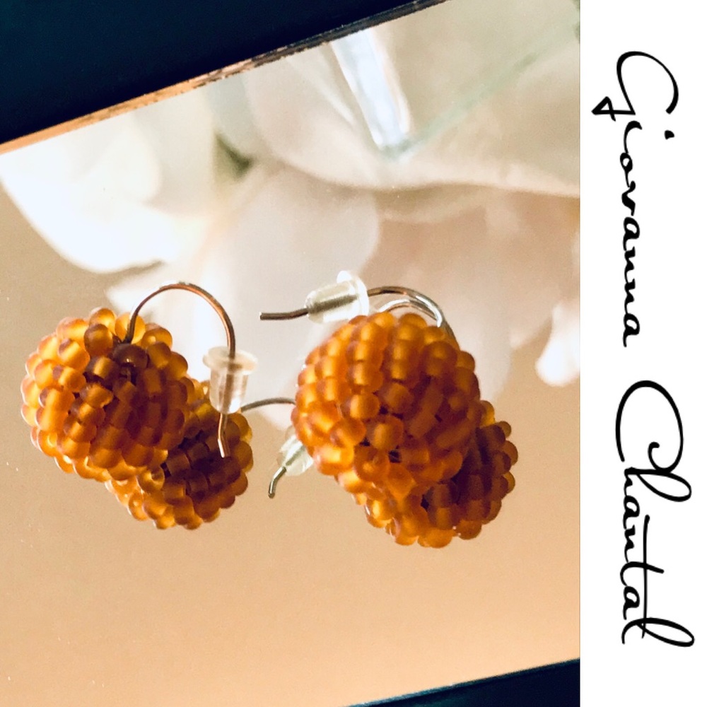 GIOVANNA CHANTAL Handmade Spiked Earrings - Tan